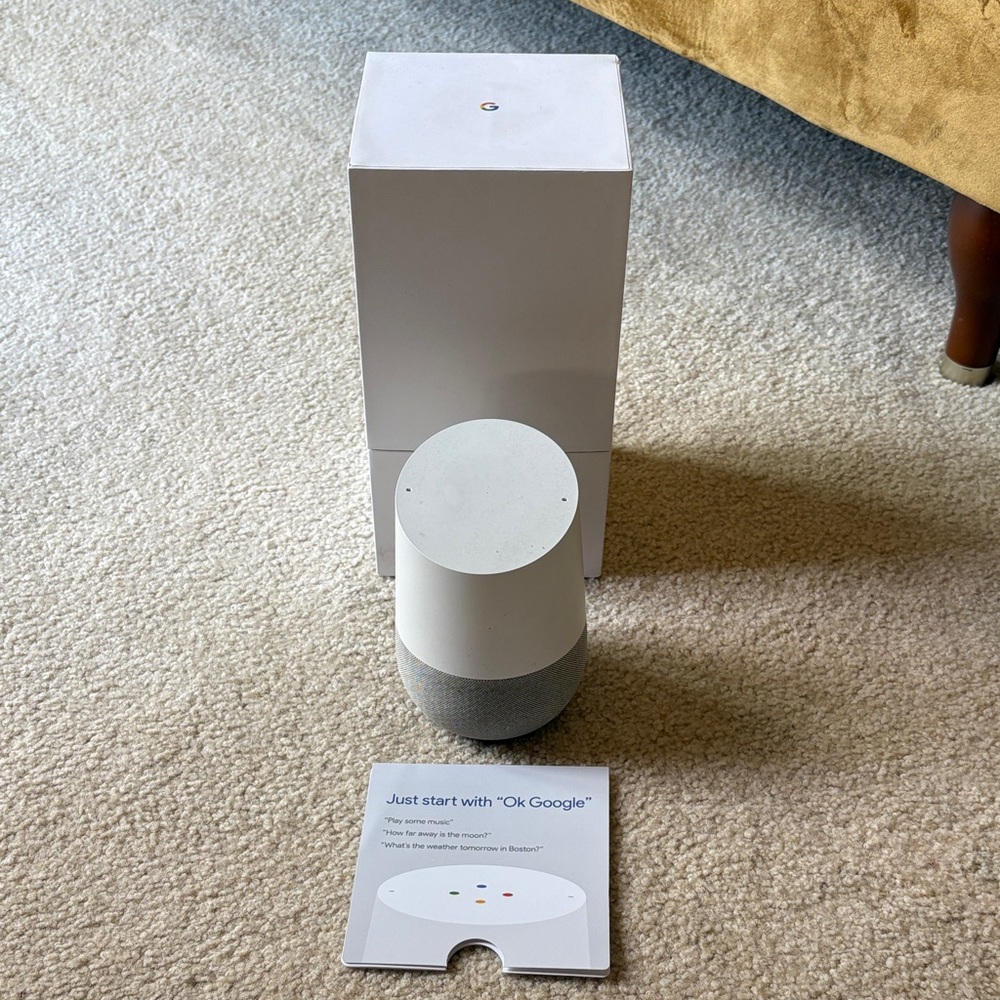 Google Home Smart Speaker - White and Gray